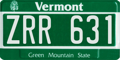 VT license plate ZRR631