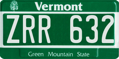 VT license plate ZRR632