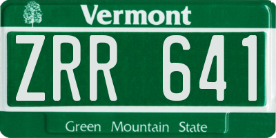VT license plate ZRR641
