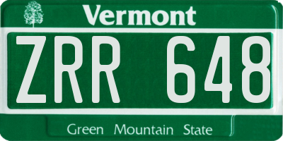 VT license plate ZRR648