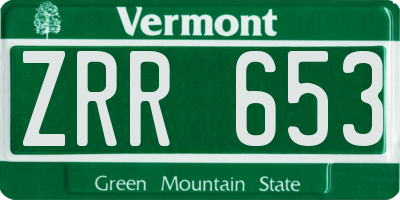 VT license plate ZRR653