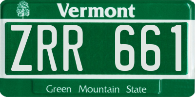 VT license plate ZRR661