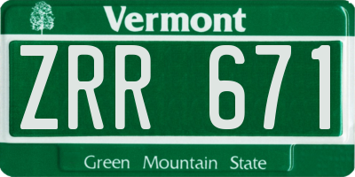 VT license plate ZRR671