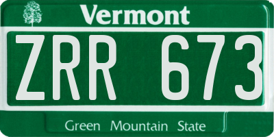 VT license plate ZRR673