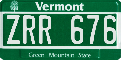 VT license plate ZRR676