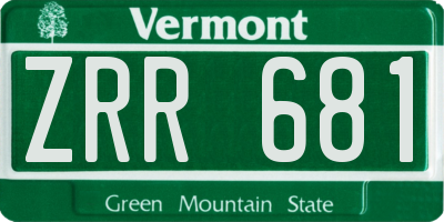VT license plate ZRR681