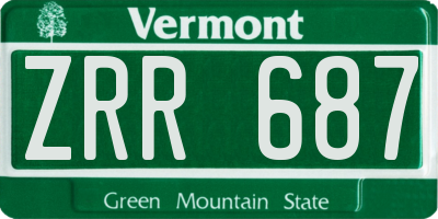 VT license plate ZRR687