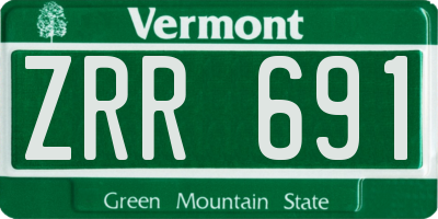 VT license plate ZRR691