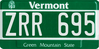 VT license plate ZRR695