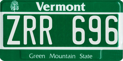 VT license plate ZRR696