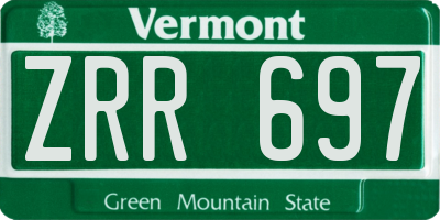VT license plate ZRR697