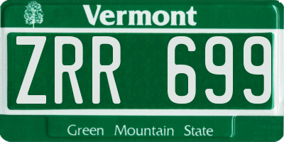 VT license plate ZRR699