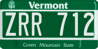 VT license plate ZRR712