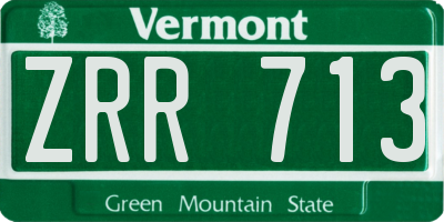 VT license plate ZRR713