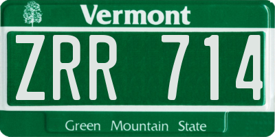 VT license plate ZRR714