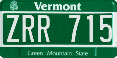 VT license plate ZRR715
