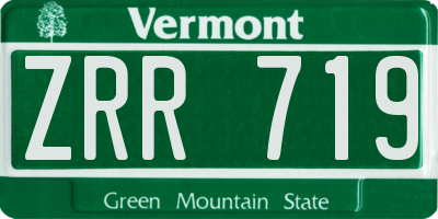VT license plate ZRR719