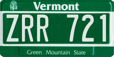 VT license plate ZRR721