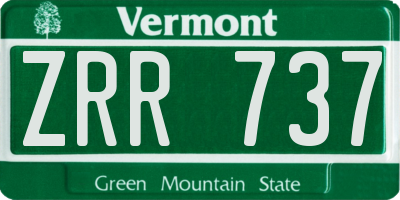 VT license plate ZRR737
