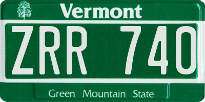 VT license plate ZRR740