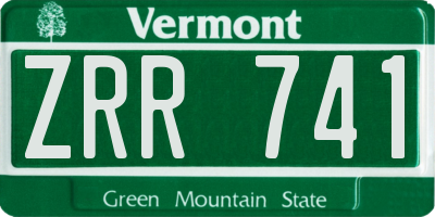 VT license plate ZRR741