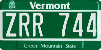 VT license plate ZRR744
