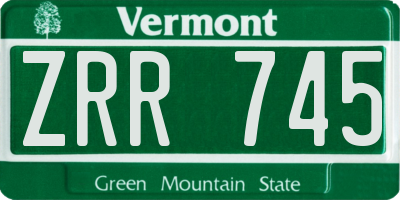 VT license plate ZRR745