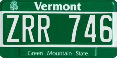 VT license plate ZRR746