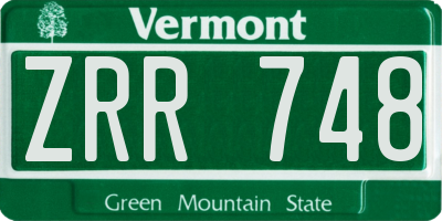 VT license plate ZRR748