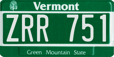VT license plate ZRR751