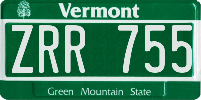 VT license plate ZRR755