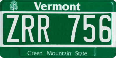 VT license plate ZRR756