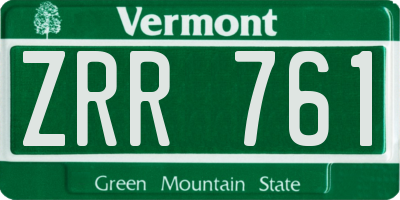 VT license plate ZRR761