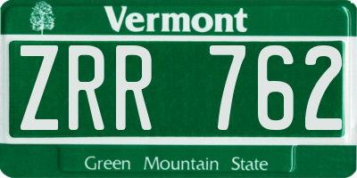 VT license plate ZRR762
