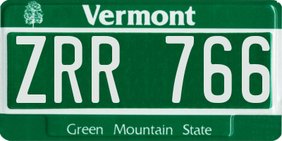 VT license plate ZRR766