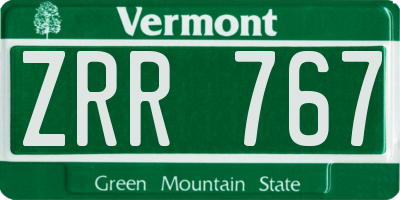 VT license plate ZRR767