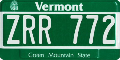 VT license plate ZRR772
