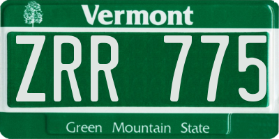 VT license plate ZRR775
