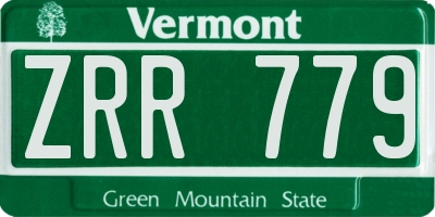 VT license plate ZRR779