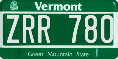 VT license plate ZRR780