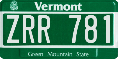 VT license plate ZRR781