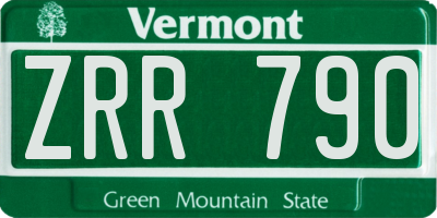 VT license plate ZRR790