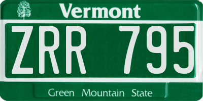 VT license plate ZRR795