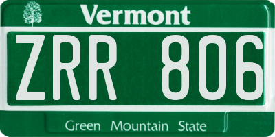 VT license plate ZRR806