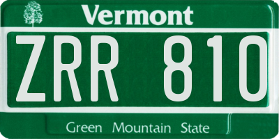 VT license plate ZRR810