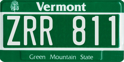 VT license plate ZRR811