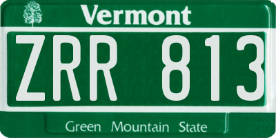 VT license plate ZRR813