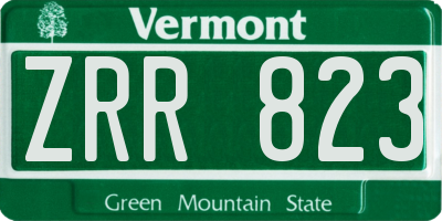 VT license plate ZRR823