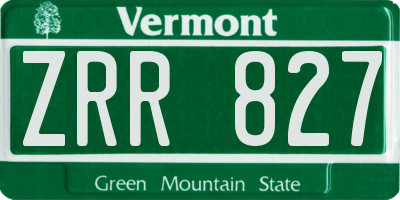 VT license plate ZRR827