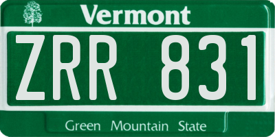 VT license plate ZRR831